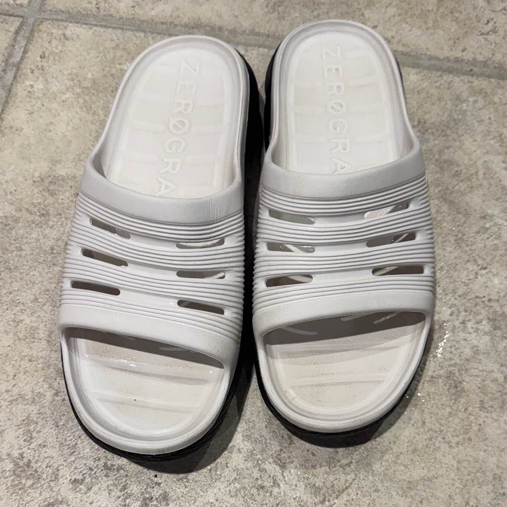 Cole Haan White Zerogrand Slide Sandals